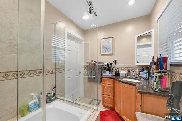 a view of a living room and dining room