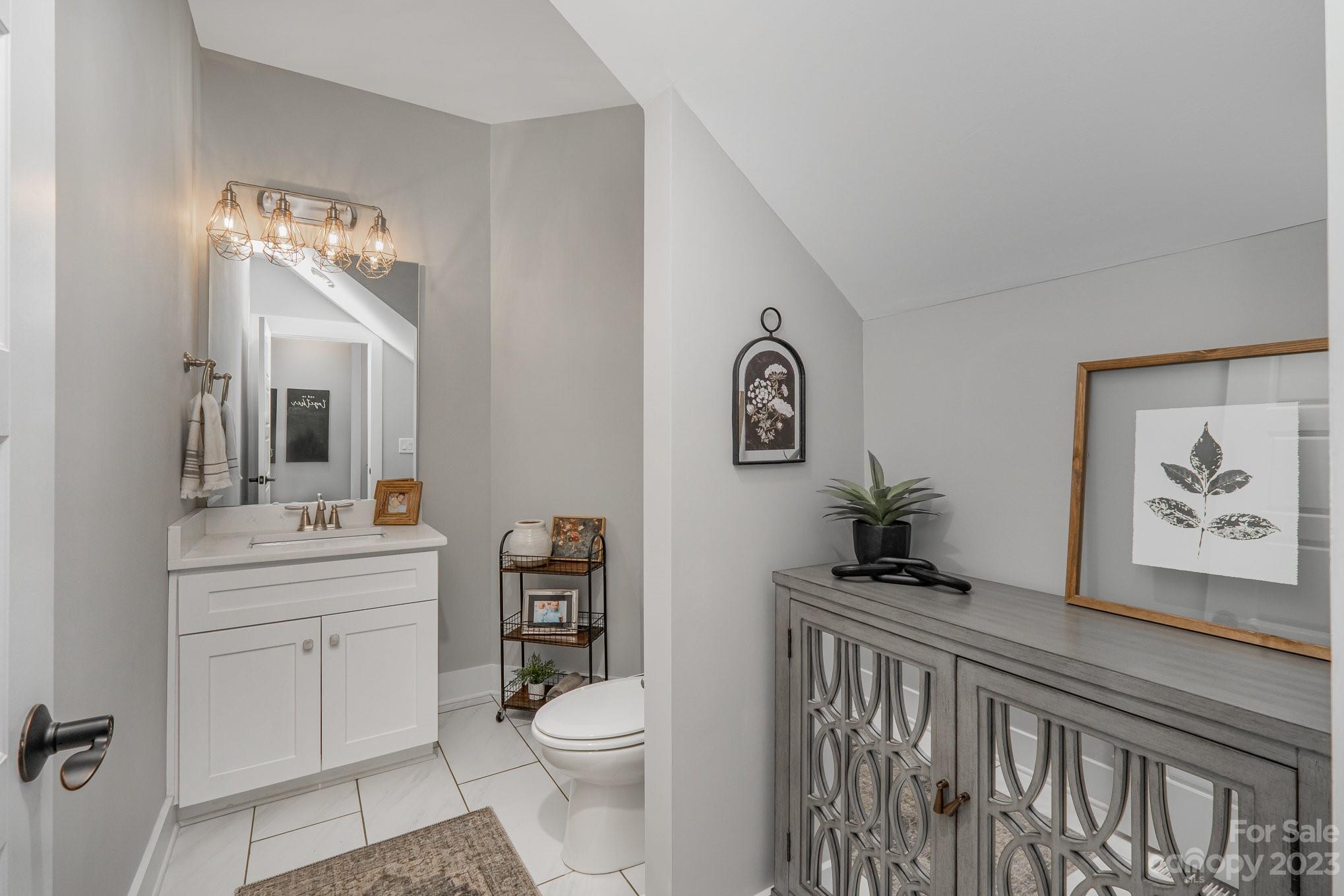 1007 Flat Rock Drive Monroe, NC 28110 - Photo 17 of 34 a bathroom with a toilet a sink and a mirror