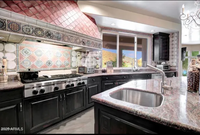 a workspace with furniture and a book shelf