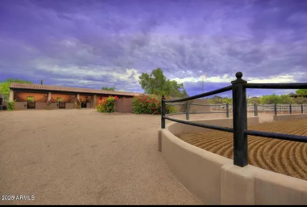 a view of a swimming pool with an outdoor space