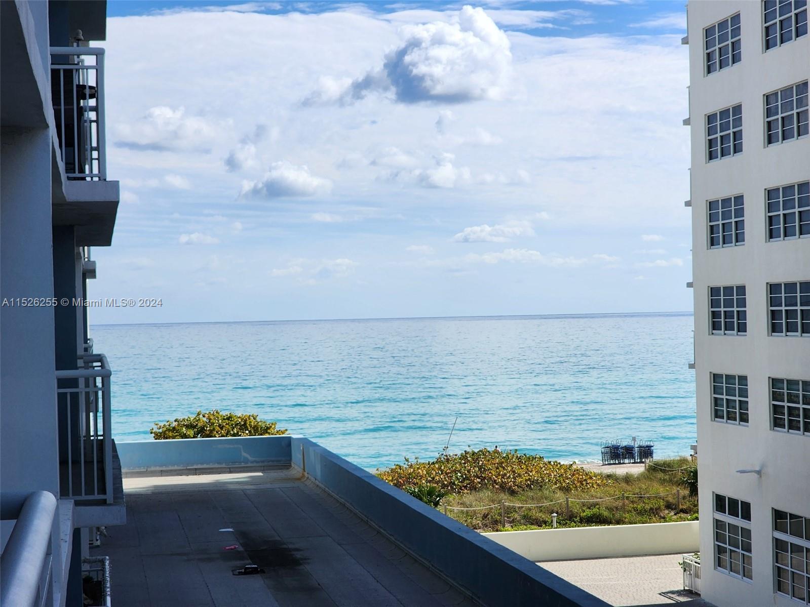 a view of ocean from a balcony