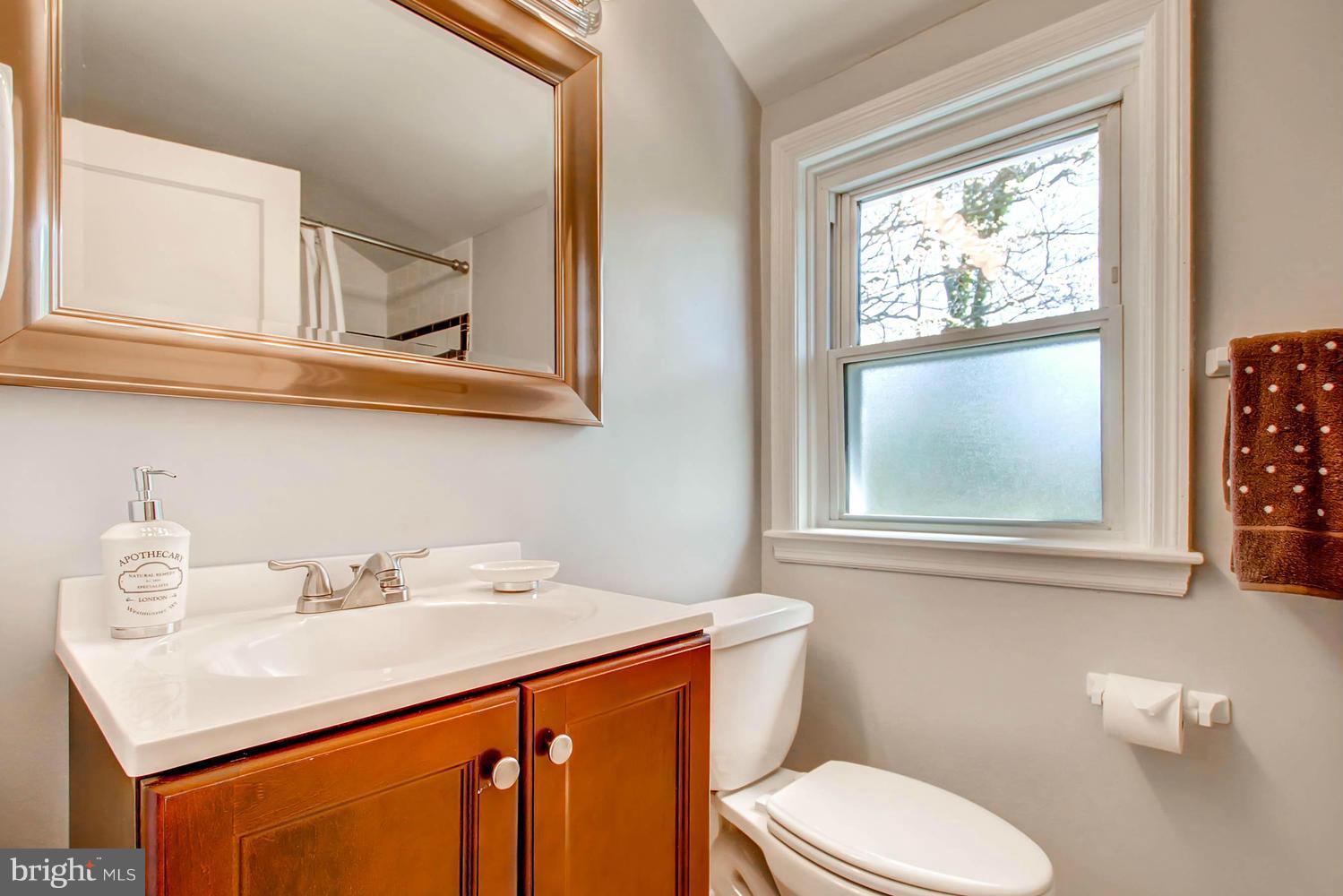 609 Cylburn Road Baltimore, MD 21208 - Photo 12 of 30 a bathroom with a sink vanity mirror and toilet