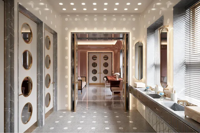 a view of living room kitchen and entryway