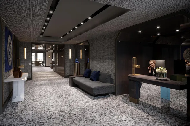 a dining room with table and chairs