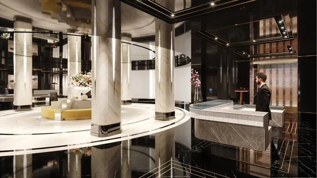 a living room with entrance gate