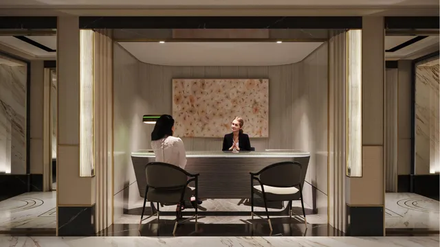 a view of a city with tall buildings