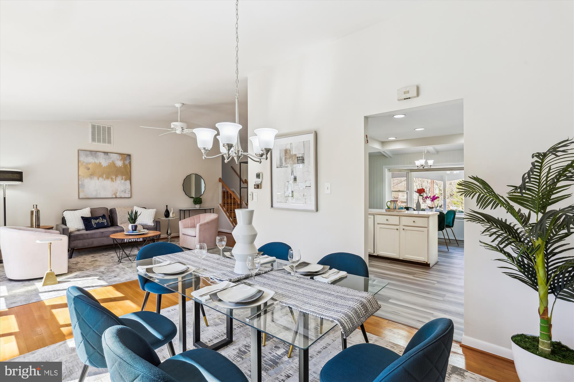 9 Fulham Court Silver Spring, MD 20902 - Photo 7 of 53 a living room with furniture a dining table and a potted plant