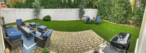 a view of an outdoor sitting space