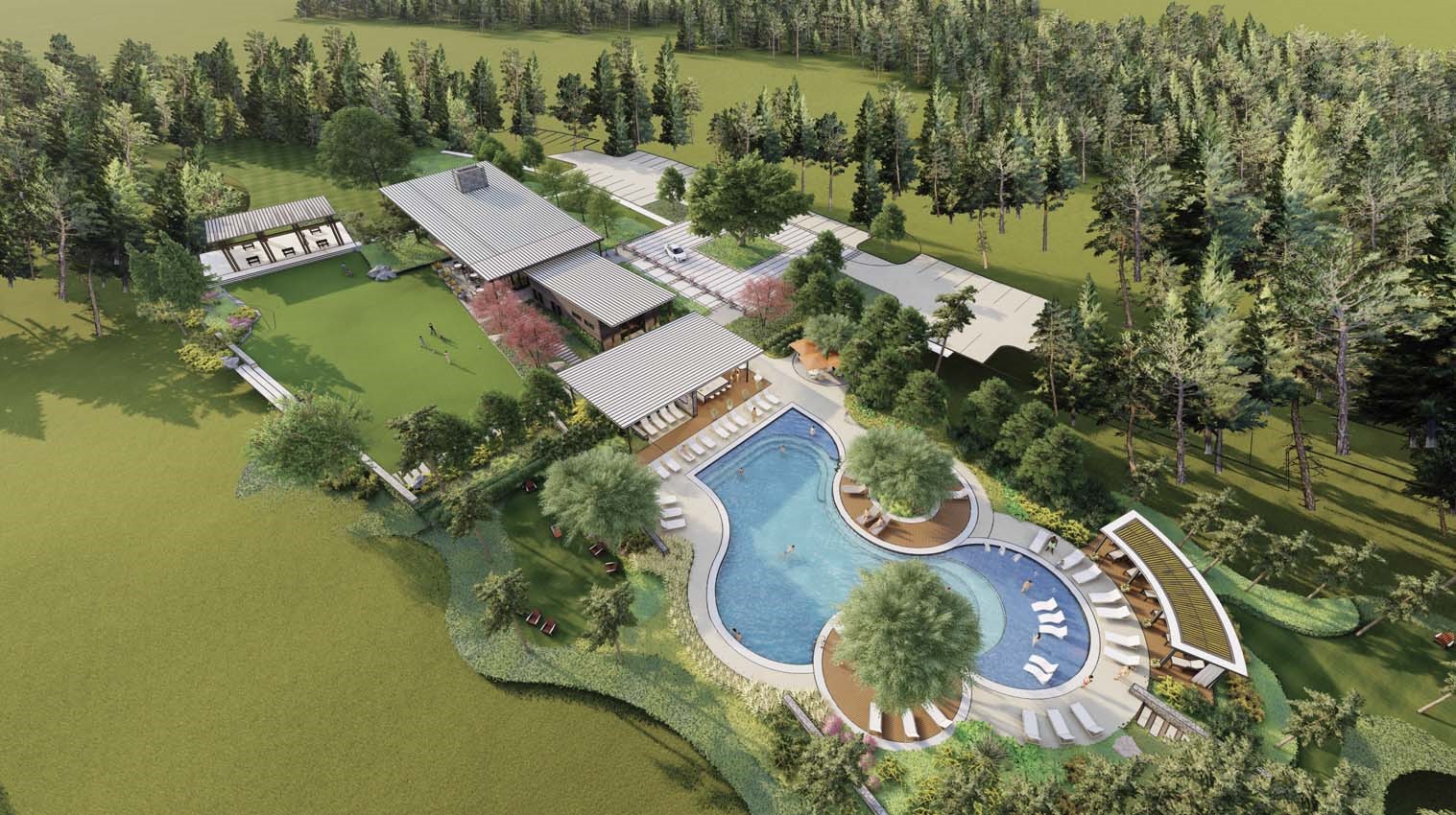 16383 Placid Strm Street Conroe, TX 77302 - Photo 12 of 15 an aerial view of a house with outdoor space and lake view