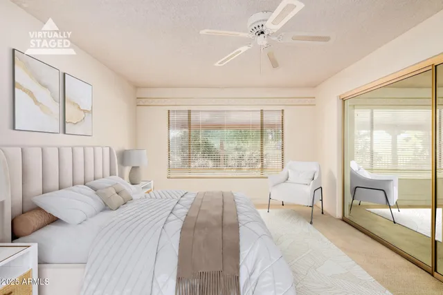 a view of a large room with a large window