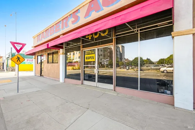 a view of water heater room with window
