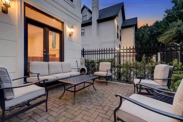 a outdoor living space with furniture