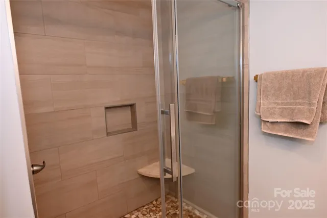 a bathroom with a shower