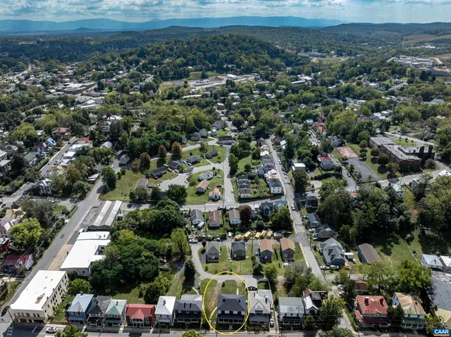 an aerial view of multiple house