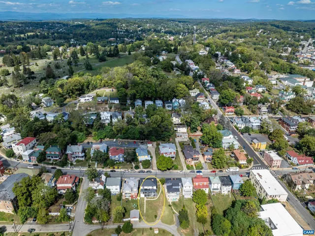 an aerial view of multiple house