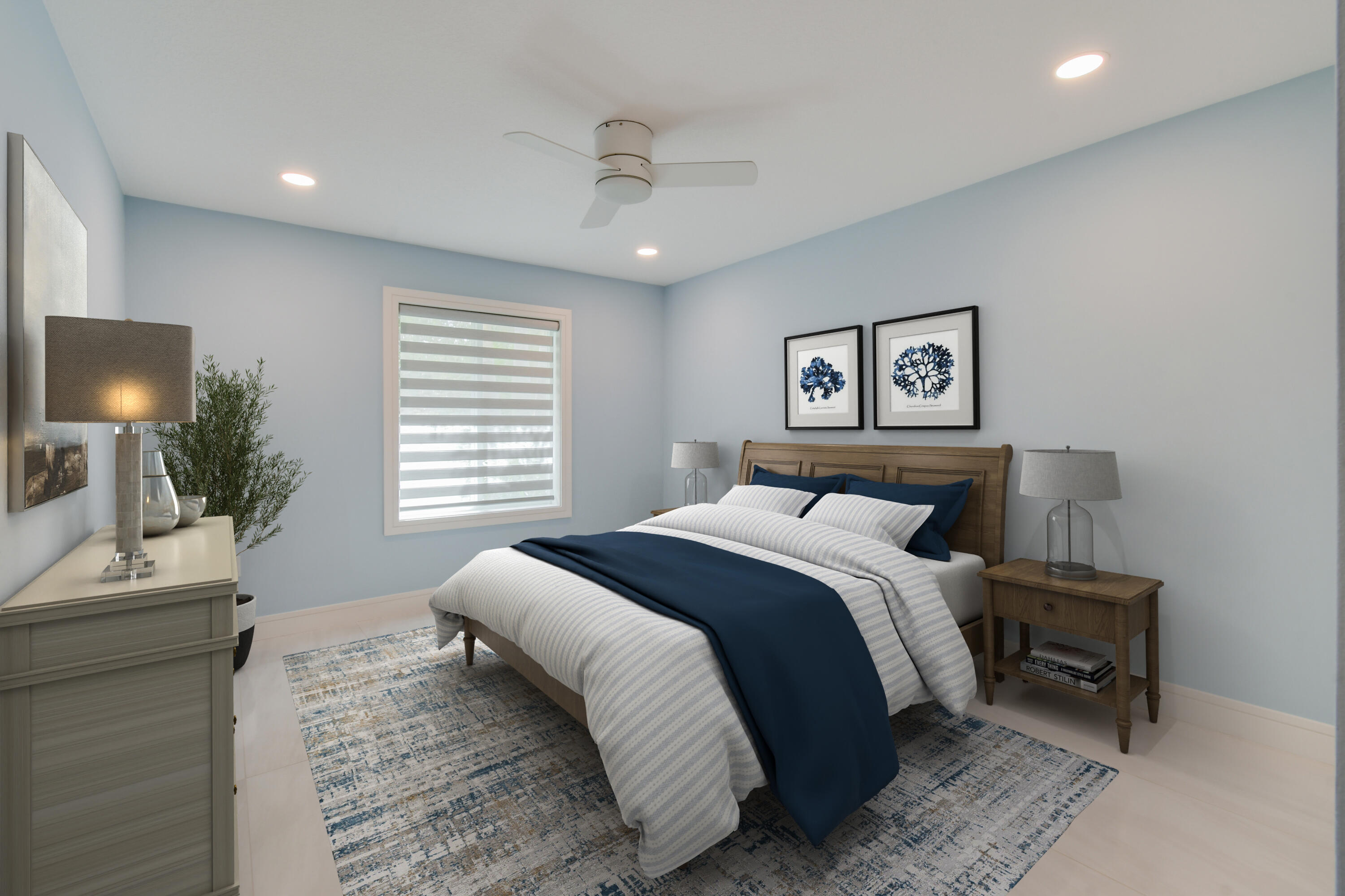 438 River Edge Road Jupiter, FL 33477 - Photo 40 of 80 a bedroom with a bed and a flat screen tv