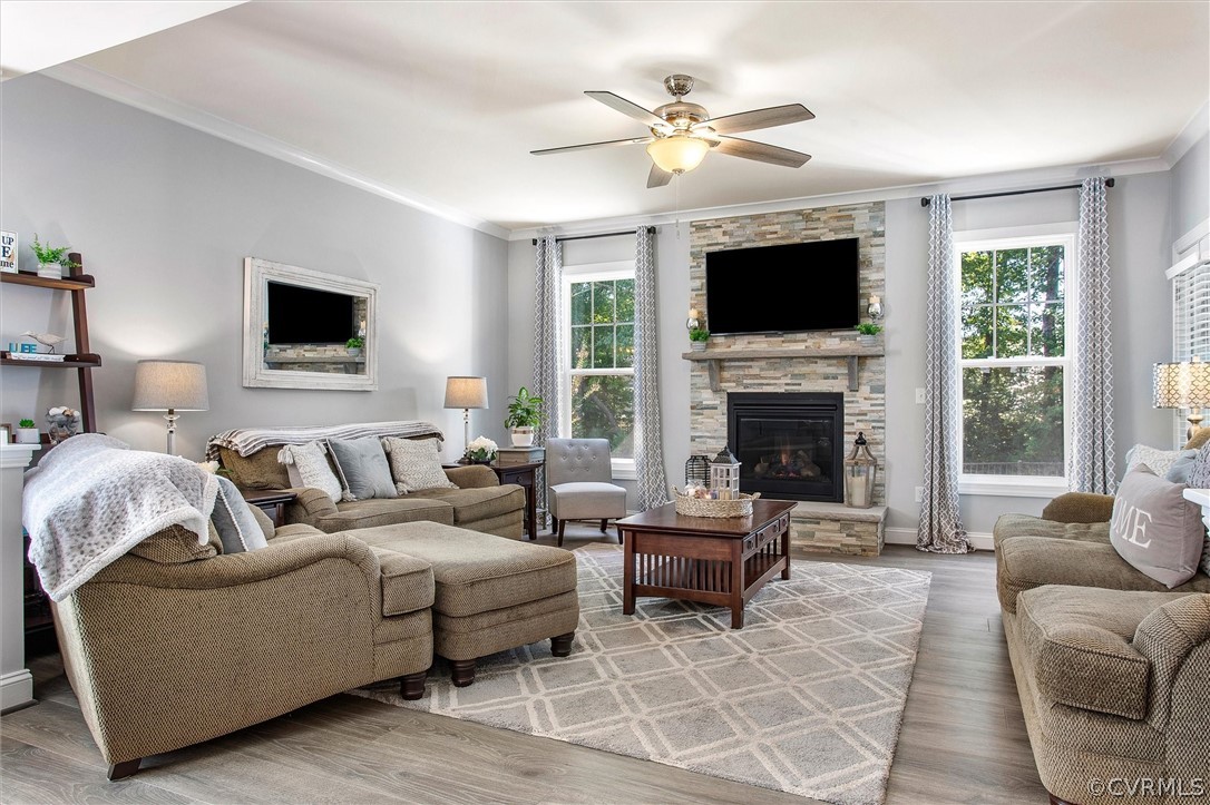 12233 Bremner Ridge Circle Manakin-Sabot, VA 23103 - Photo 8 of 49 a living room with furniture a flat screen tv and a fireplace