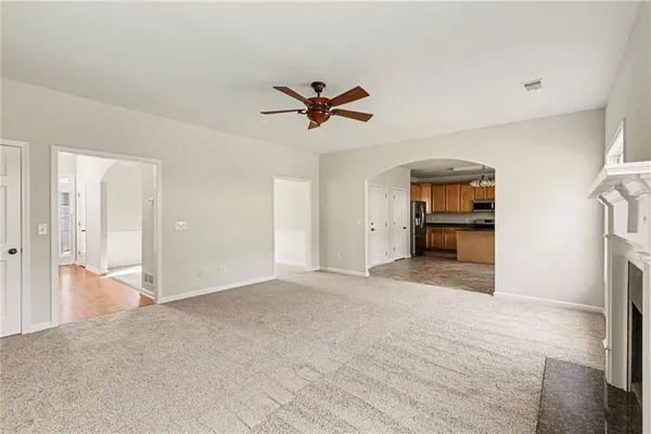 a view of a livingroom with a flat screen tv