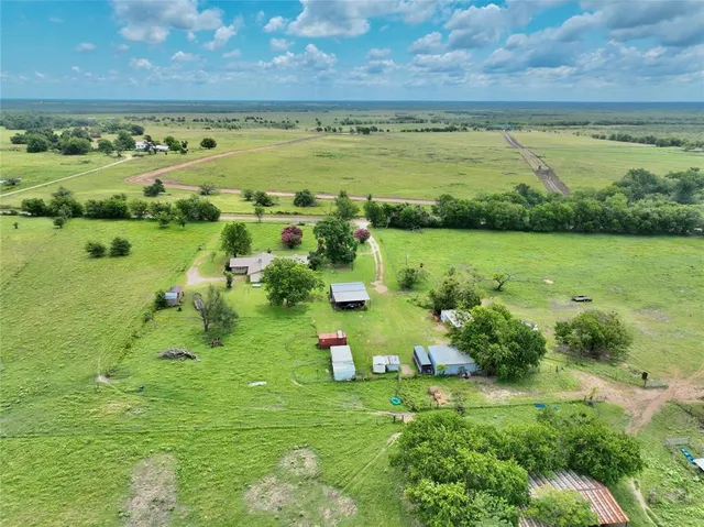 a view of a lake with a houses