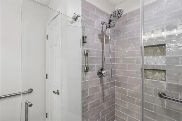 a bathroom with a shower