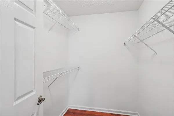 a view of small space with racks on the wall