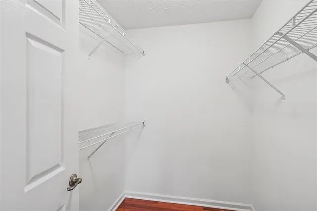 a view of small space with racks on the wall