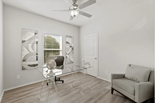 a living room with furniture