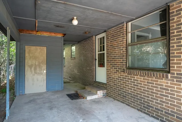 a view of a door of the house