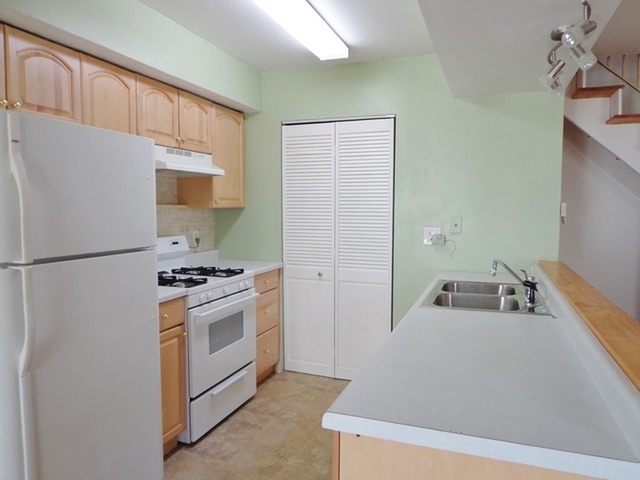 1368 Quaker Lane Prospect Heights, IL 60070 - Photo 5 of 14 a kitchen with stainless steel appliances granite countertop a refrigerator a stove and a sink with wooden floors