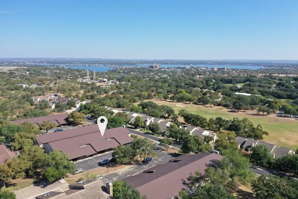 a view of a porch with seating space