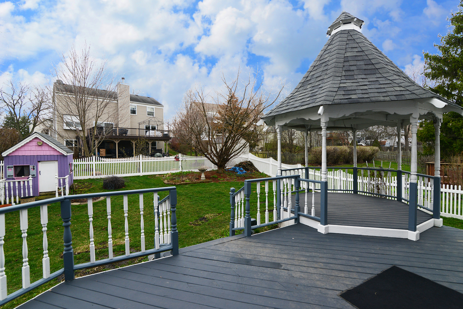 794 Burning Trail Carol Stream, IL 60188 - Photo 32 of 35 a view of a wooden deck and a yard