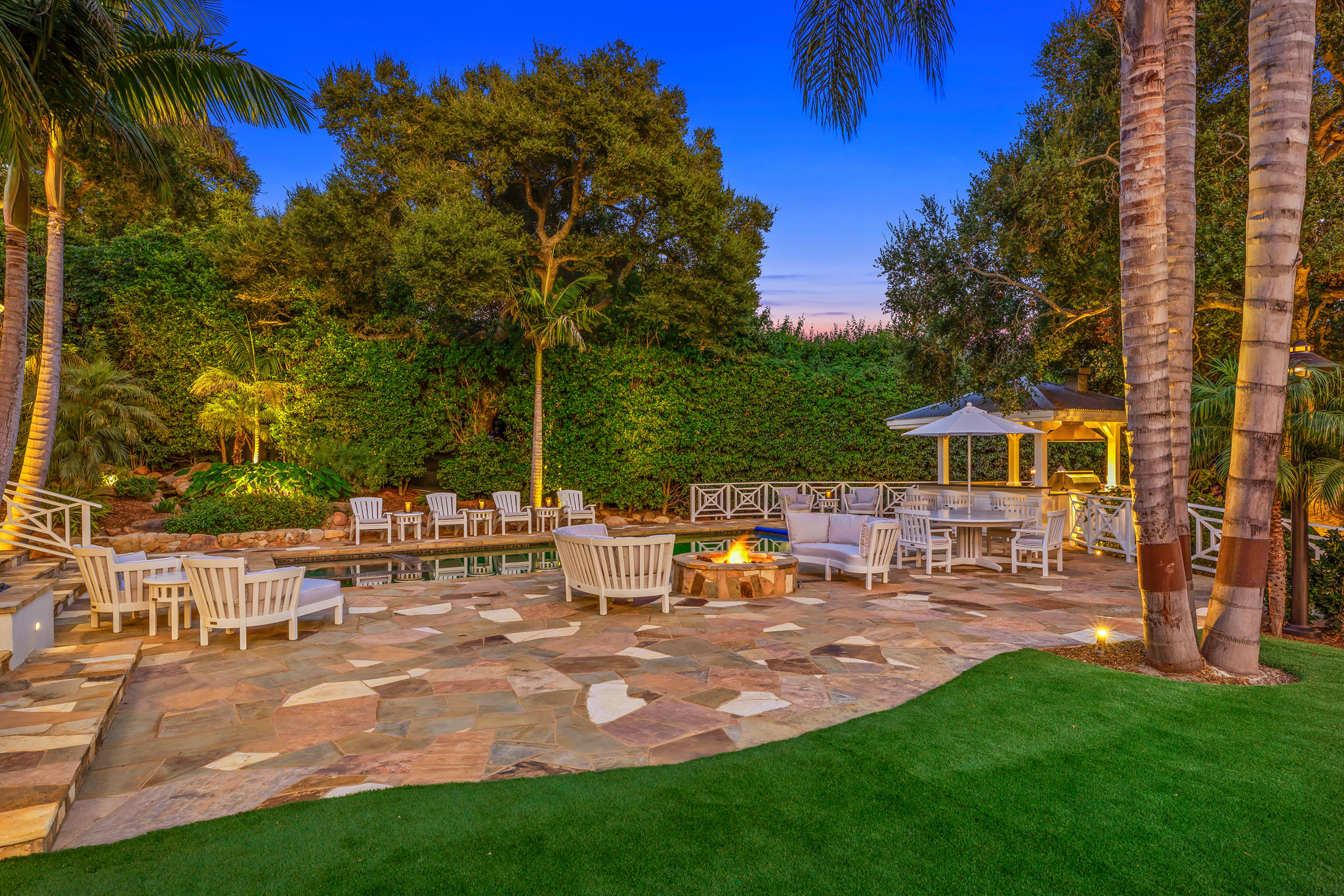 808 Riven Rock Road Santa Barbara, CA 93108 - Photo 30 of 44 a view of a house with backyard and sitting area