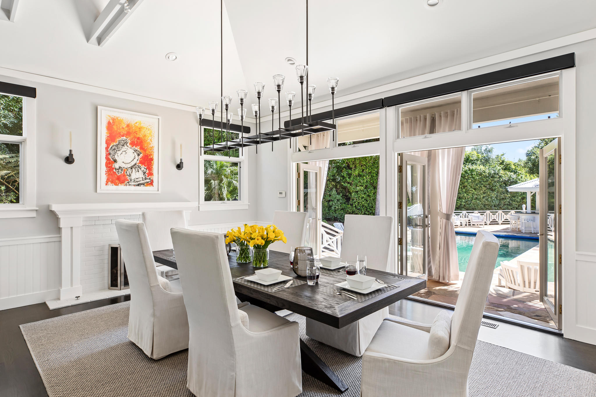 808 Riven Rock Road Santa Barbara, CA 93108 - Photo 8 of 44 a view of a dining room with furniture window and outside view