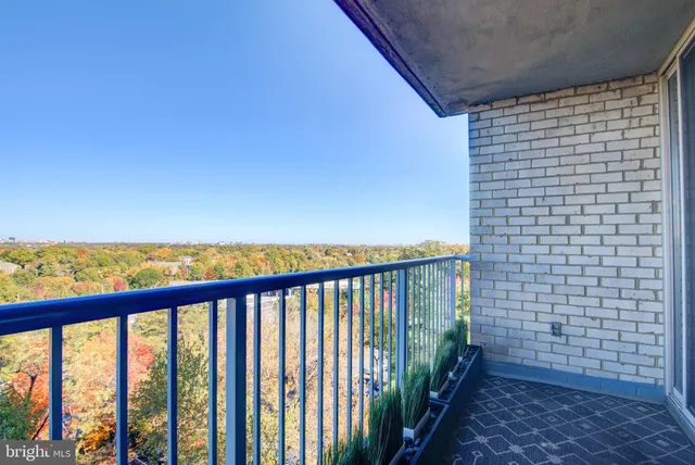 a view of wooden balcony