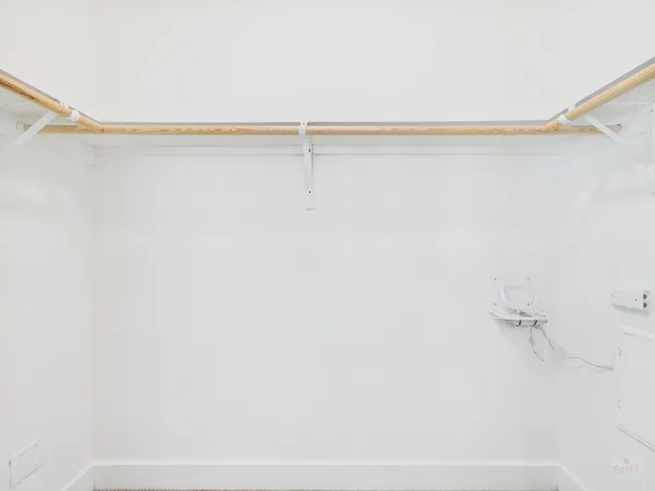 a close up view of racks on the wall