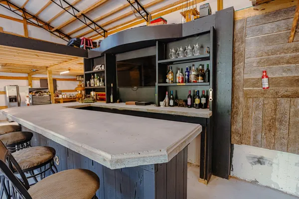 a view of a lake with a mountain in the background