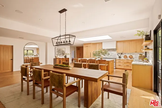 a view of a dining room and livingroom