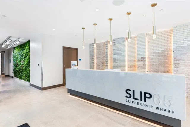 a view of a city from a living room