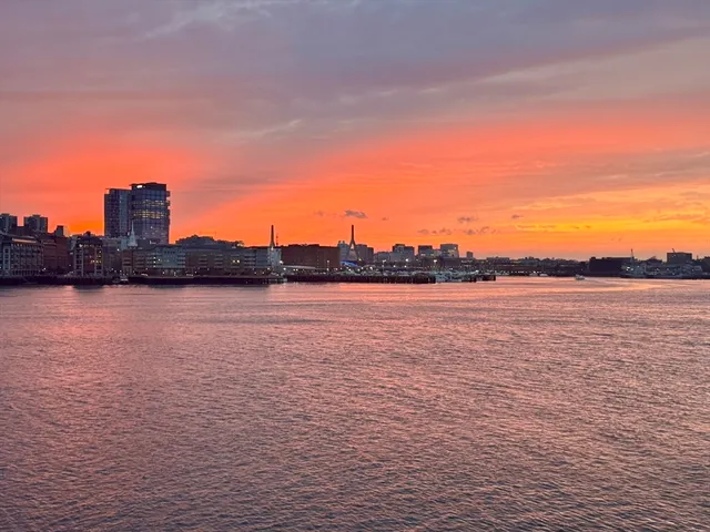 a view of an ocean with city view