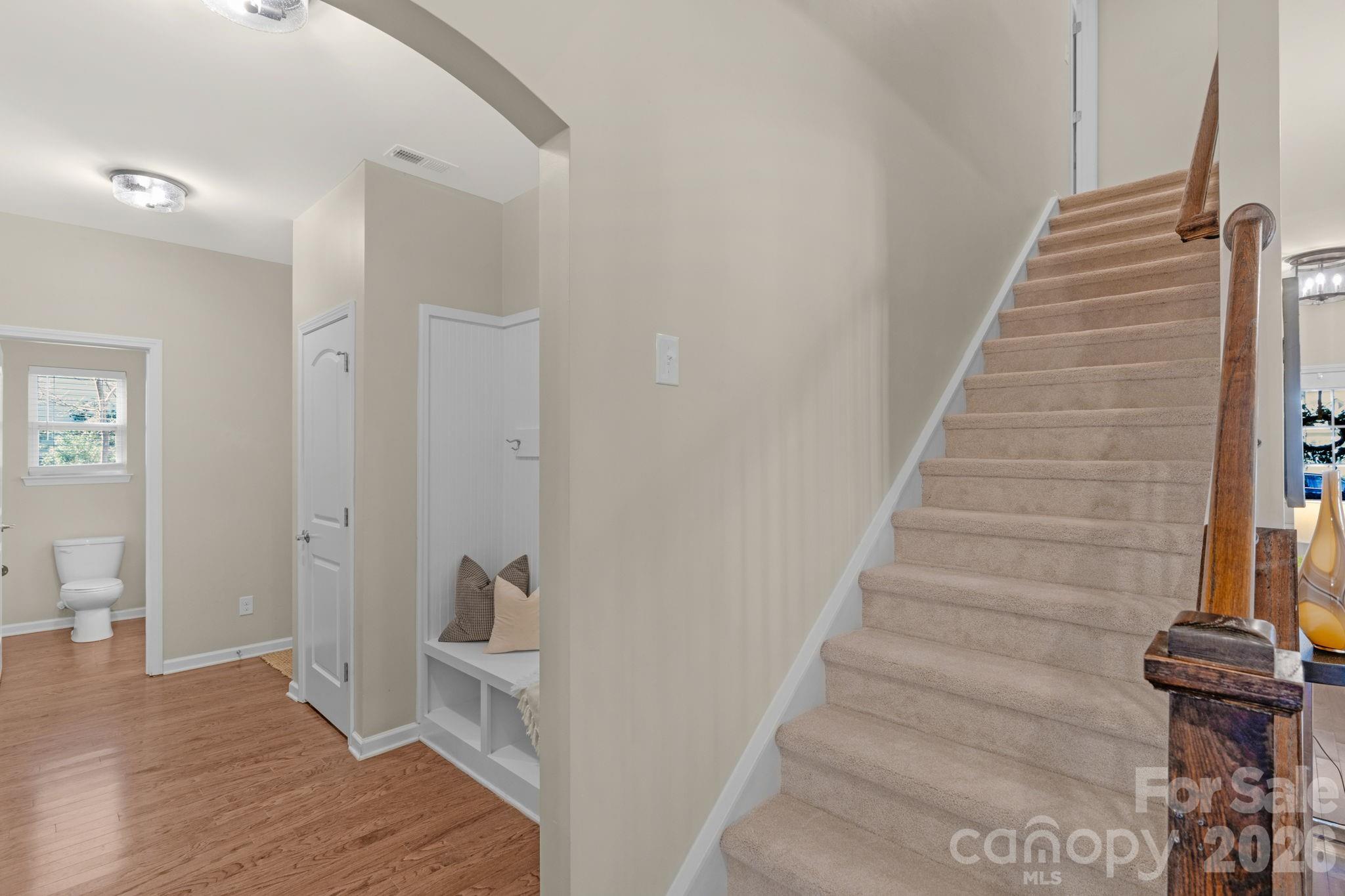 1508 Springfield Drive Waxhaw, NC 28173 - Photo 29 of 48 a view of an entryway with wooden floor and a bathroom