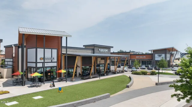 an aerial view of a house