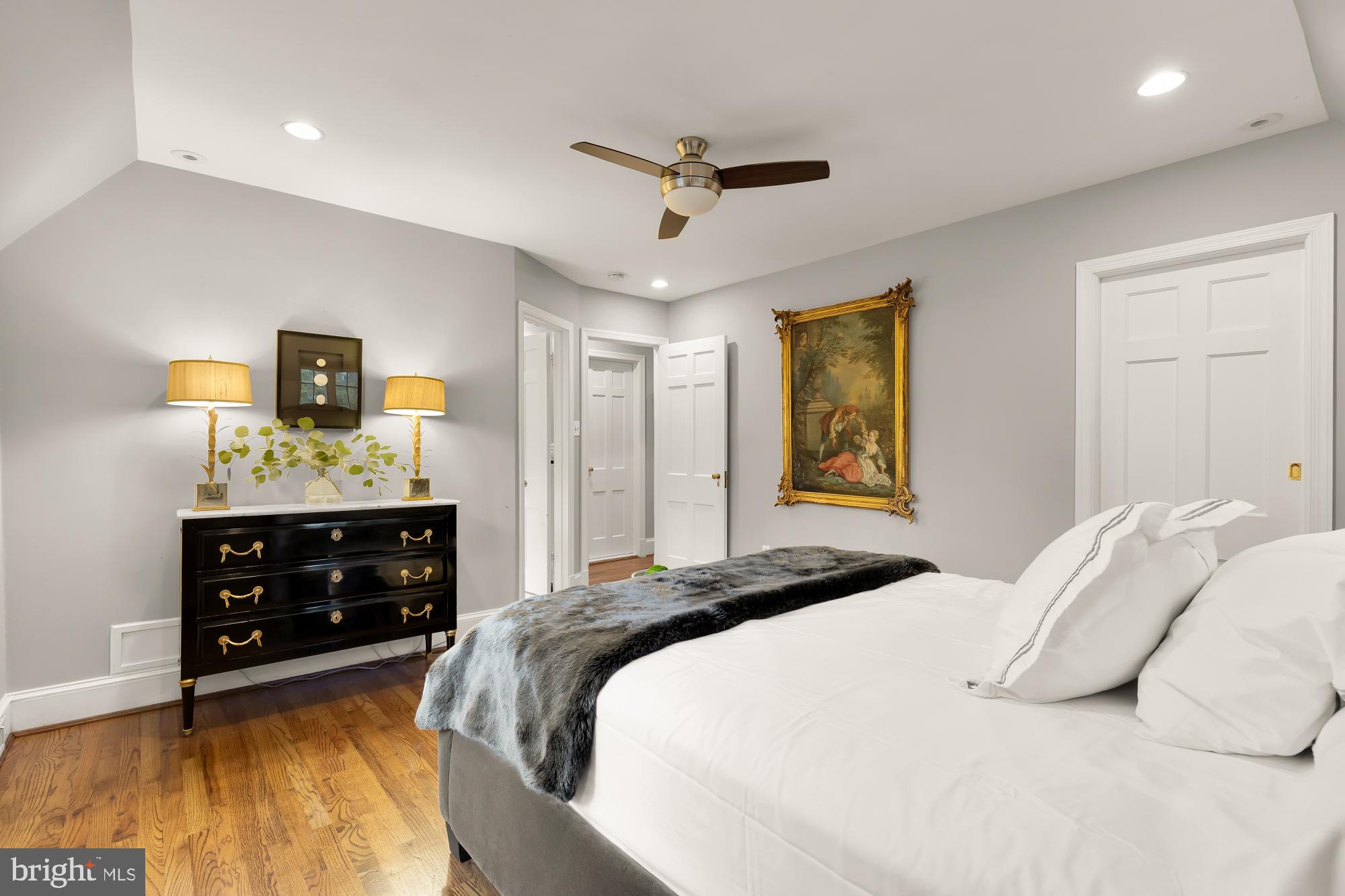 3110 Rolling Road Chevy Chase, MD 20815 - Photo 32 of 64 a bedroom with a bed and ceiling fan