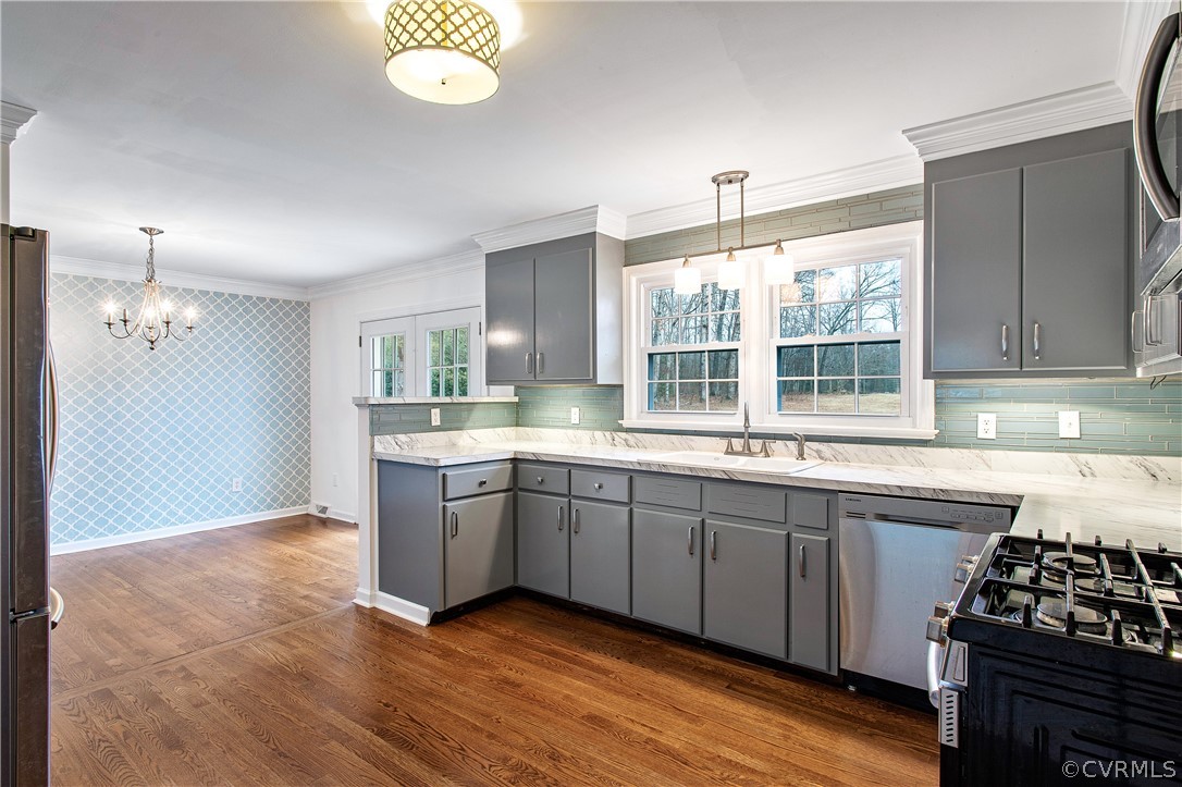 13007 Lewis Road Chester, VA 23831 - Photo 12 of 37 Kitchen with view of dining area and French doors