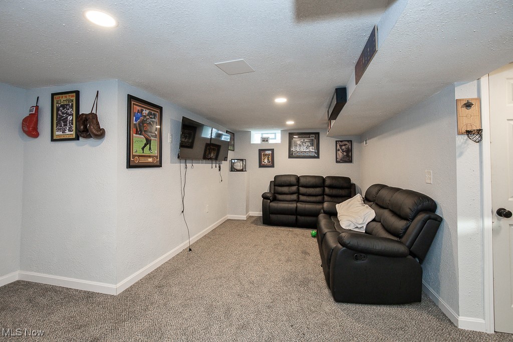 5607 Ridgewood Avenue Parma, OH 44129 - Photo 17 of 23 Living area with carpet and a textured ceiling