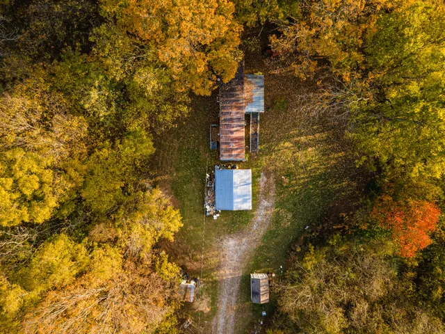 a backyard of a building