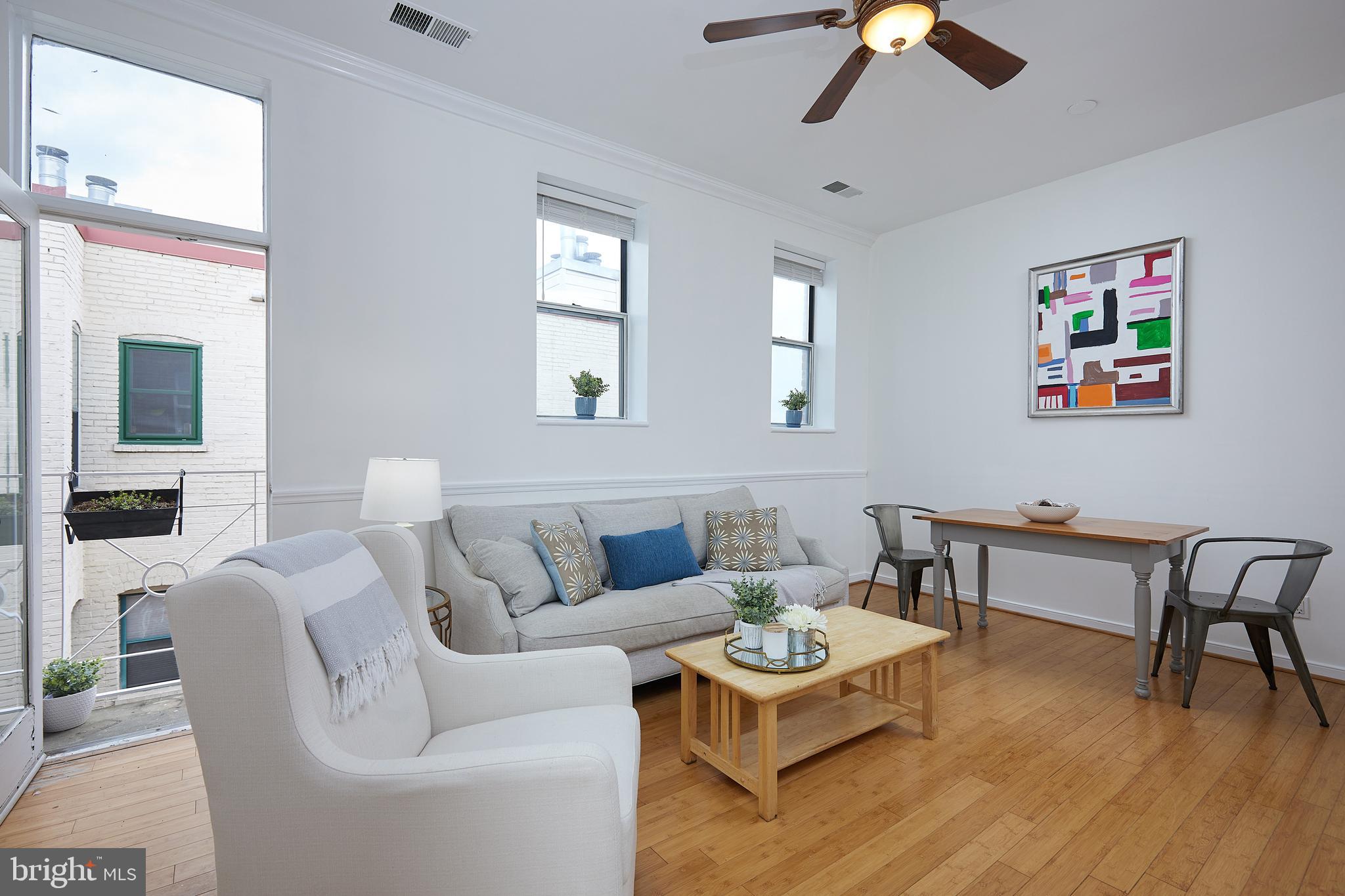 2611 Adams Mill Road Northwest, Unit 405 Washington, DC 20009 - Photo 6 of 38 Living-Dining Area with juliet balcony
