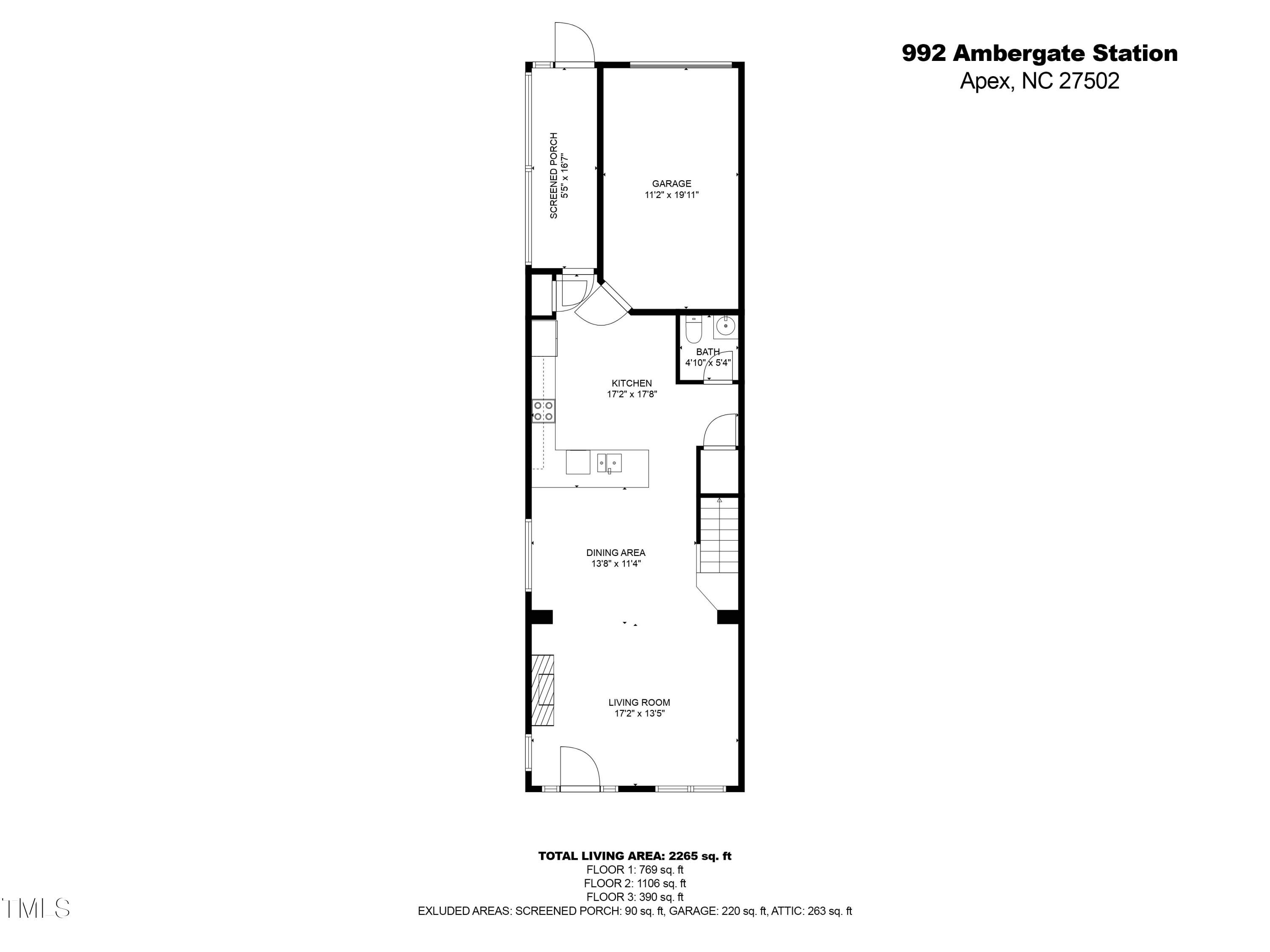 992 Ambergate Apex, NC 27502 - Photo 36 of 39 a picture of a floor plan