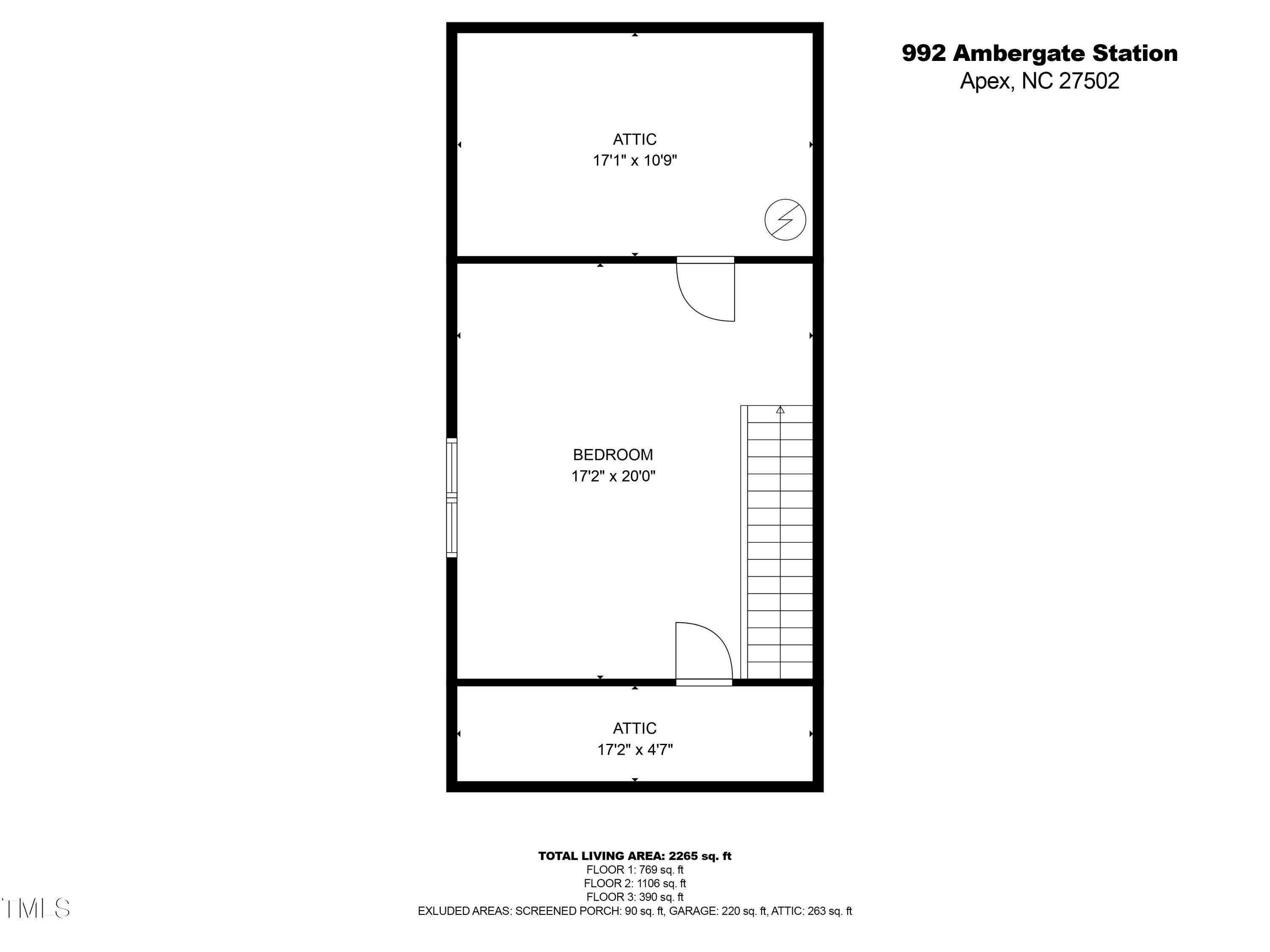 992 Ambergate Apex, NC 27502 - Photo 37 of 39 a picture of a floor plan