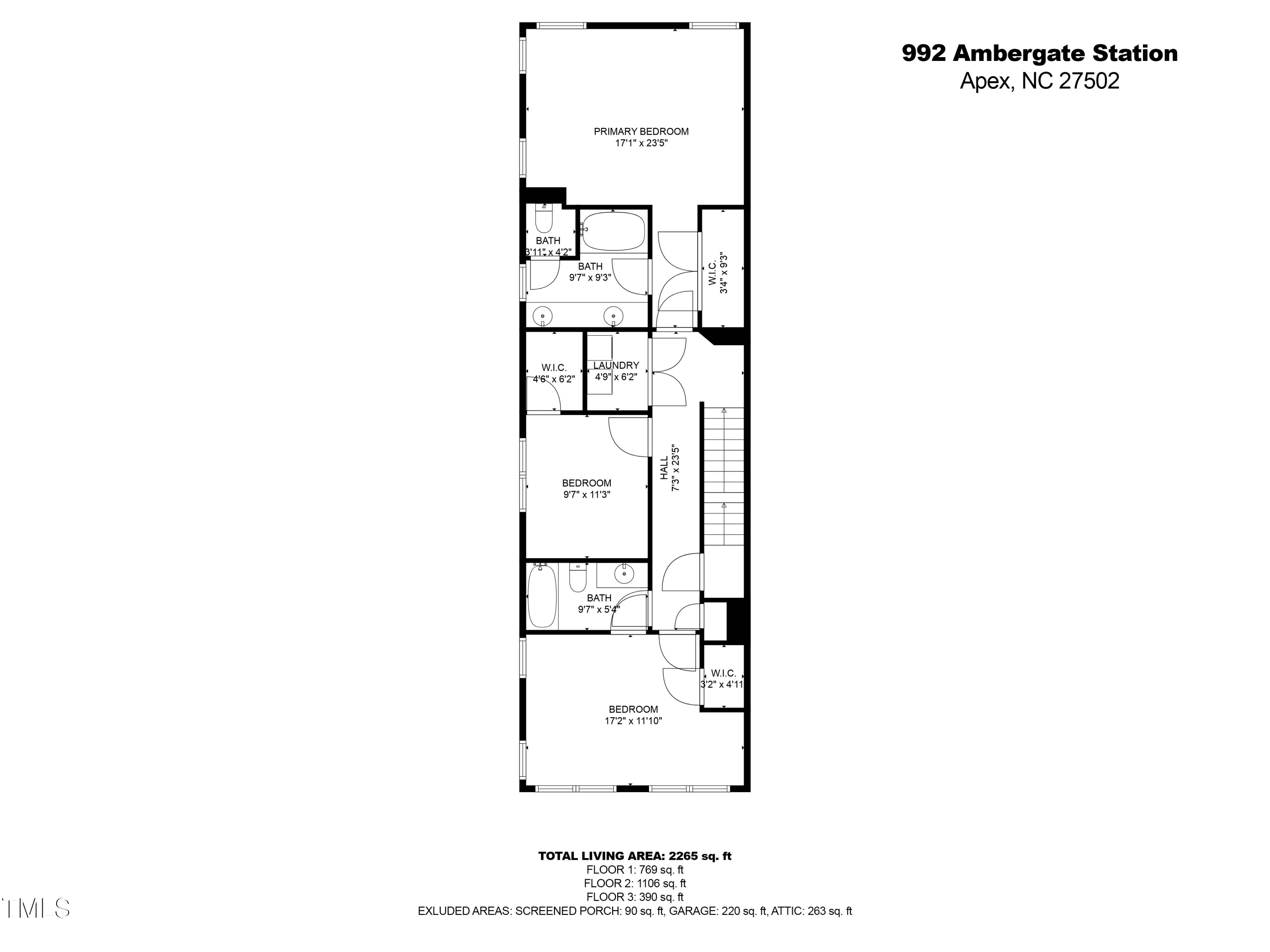 992 Ambergate Apex, NC 27502 - Photo 38 of 39 a picture of a floor plan