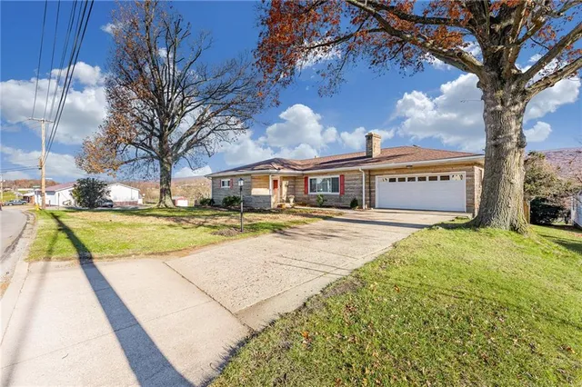 a view of pool with a yard